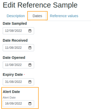  Set a Reference Sample's expiry alert date in Bika Open Source LIMS