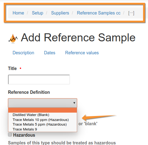 Reference Sample Create from Definition in Bika Senaite