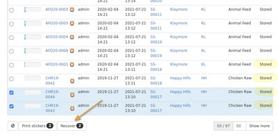 Retrieve Samples from storage on list in Bika Open Source LIMS