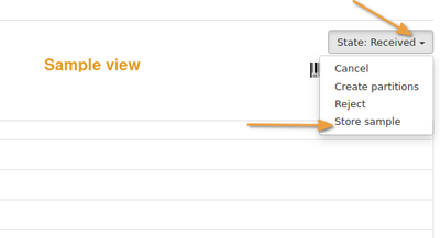 Store Sample from its view in Bika Open Source LIMS