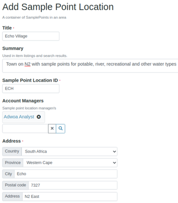 Add a Sample Point Locations in Bika Open Source LIMS