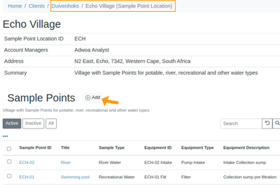 Add a Sample Point to a Location in Bika Open Source LIMS