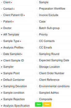 All Sample and Analysis Request attributes currently in Bika | Senaite Open Sourcer LIMS