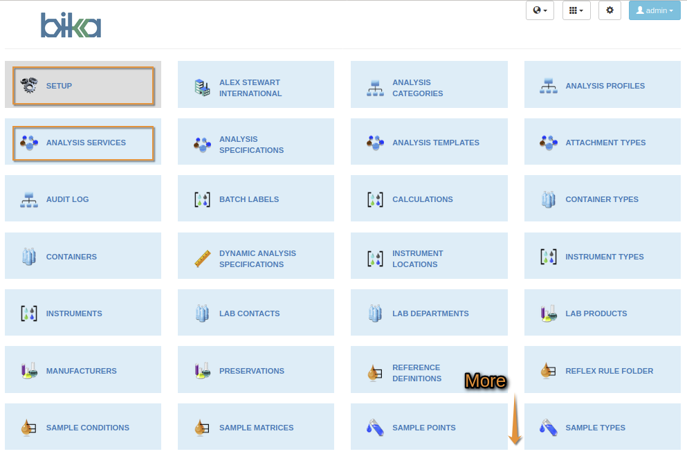 Bika Open Source LIMS Setup pages