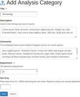 Complete new setup item in Bika Open Source LIMS