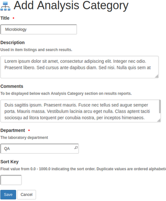 Complete new setup item in Bika Open Source LIMS