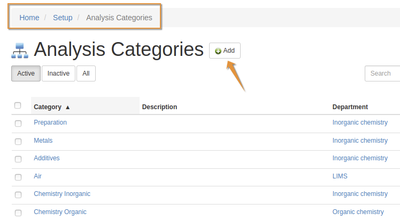 Create an Analysis Category in Bika Open Source LIMS