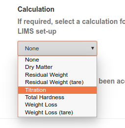 Method Calculation selection in Bika Senaite