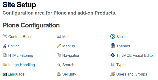 Plone configuration in Bika Senaite