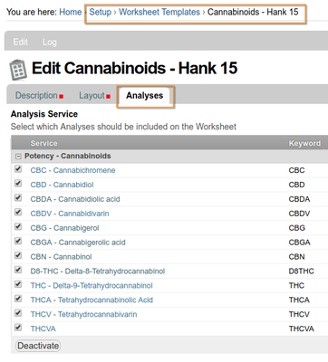 Worksheet Template Analyses (Bika Senaite)