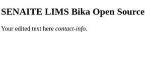 Blank contact-infor page in Bika Open Source LIMS