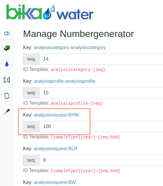 Number generator in Bika Open Source LIMS