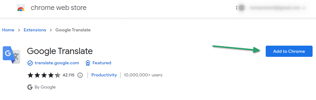Install Google Translate in Chrome