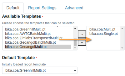 Default COA templates in  in Bika Open Source LIMS