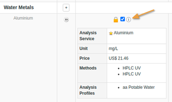 Analysis information on Sample registration form in Bika Open Source LIMS