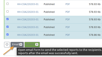 Email COAs from Analysis Reports pages in Bika Open Source LIMS