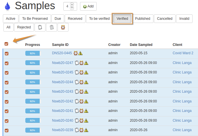 Publish Verified Analysis Requests in Bika and Senaite Open Source LIMS