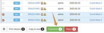 Push PrePublish button in Bika Open Source LIMS to publish provisional COA