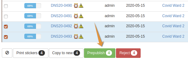 Push PrePublish button in Bika Open Source LIMS to publish provisional COA