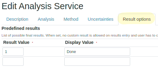 Set Preparation step's Result Option in Bika Open Source LIMS