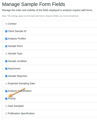 Setting Sample Priority at registration in Bika Open Source LIMS
