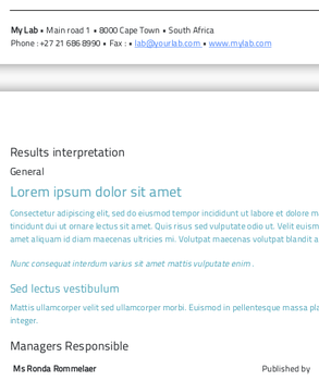 Results Interpretation COA paragraph in Bika Open Source LIMS