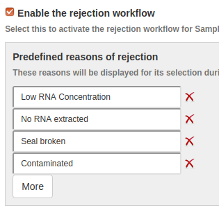 Configure the Sample Rejection workflow in Bika Open Source LIMS