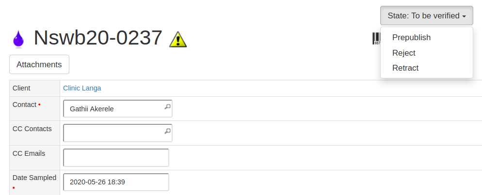 Reject Sample from its view in Bika Open Source LIMS