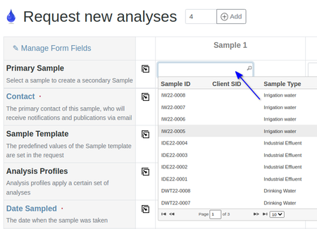 Selecting Samples for re-analysis in Bika Open Source LIMS