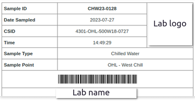 Sample label with logo in Bika Open Source LIMS