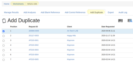 Add Duplicate Analyses to a Worksheet in Bika and Senaite Open Source LIMS